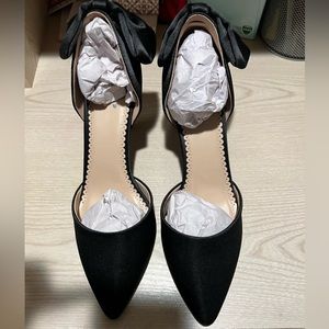 JG Black Satin Heels